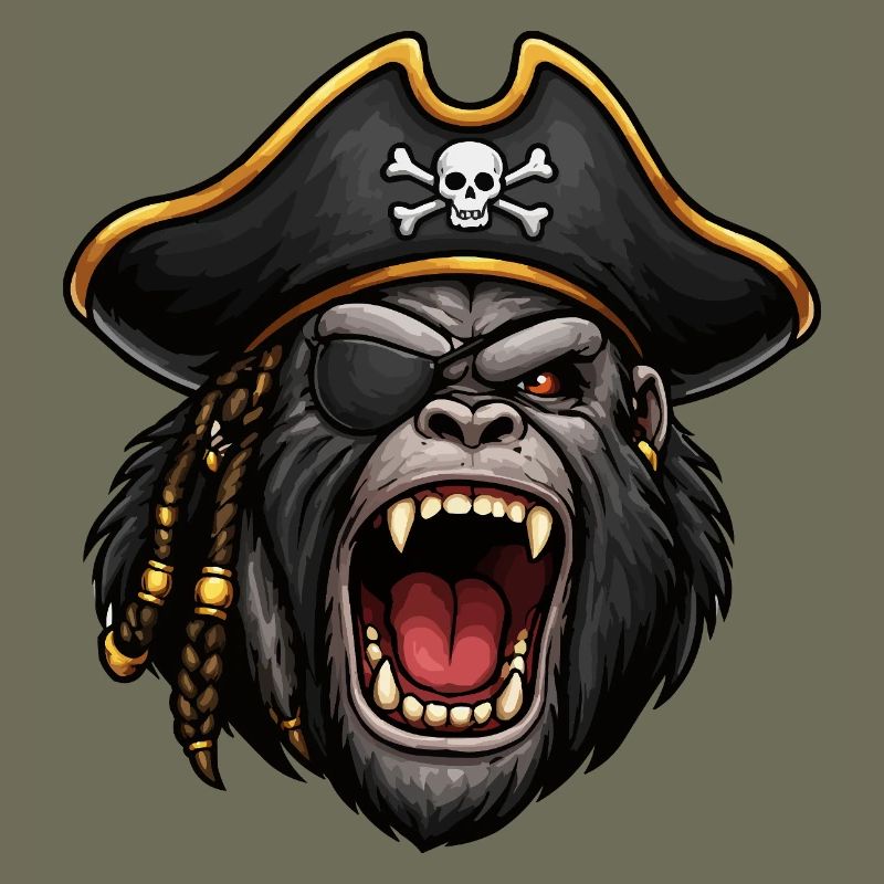 Gorille pirate avec cache-œil