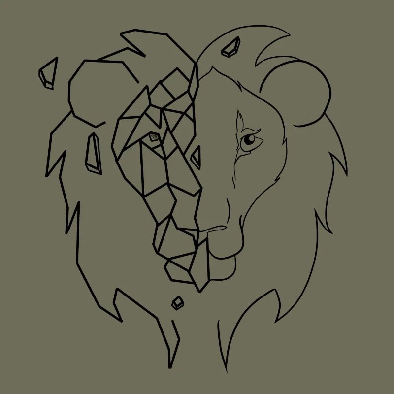 Tete de lion stylisée