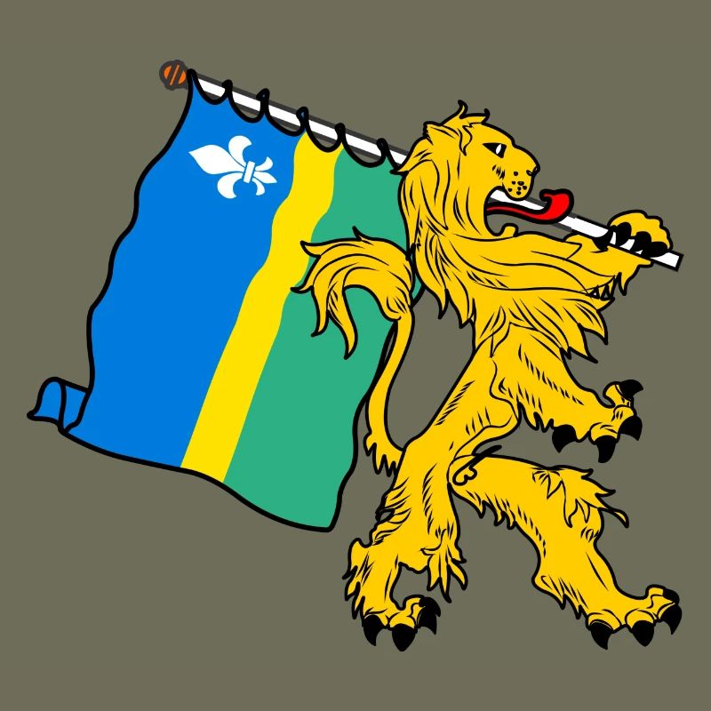 Lion avec drapeau Flevoland le drapeau