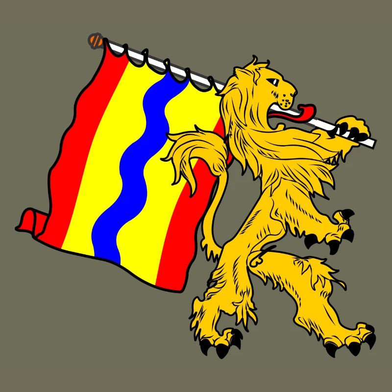 Lion avec drapeau drapeau de la province d’Overijssel