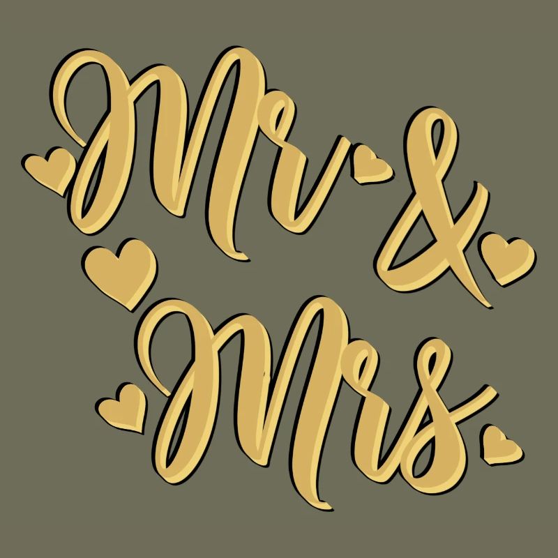 Mr And Mrs relief black gold to customize