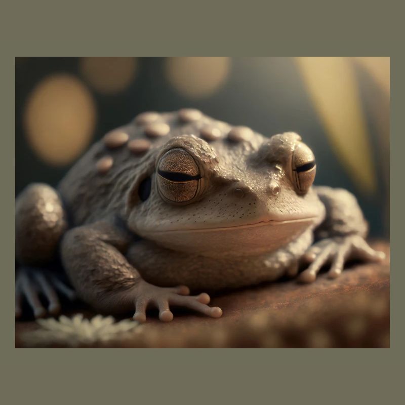 Cute animals doing hibernation – toad