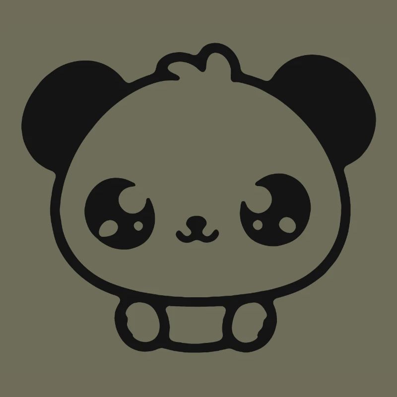 Cuddly Panda Head Illustration
