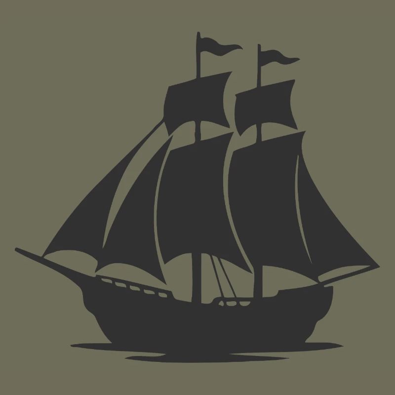 Mysteriöse Silhouette eines Segelschiffs