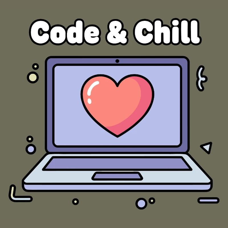 Code & Chill Heart Laptop