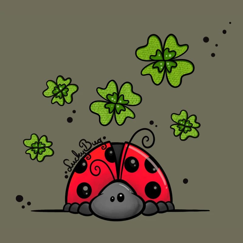 Ladybug with lucky clover