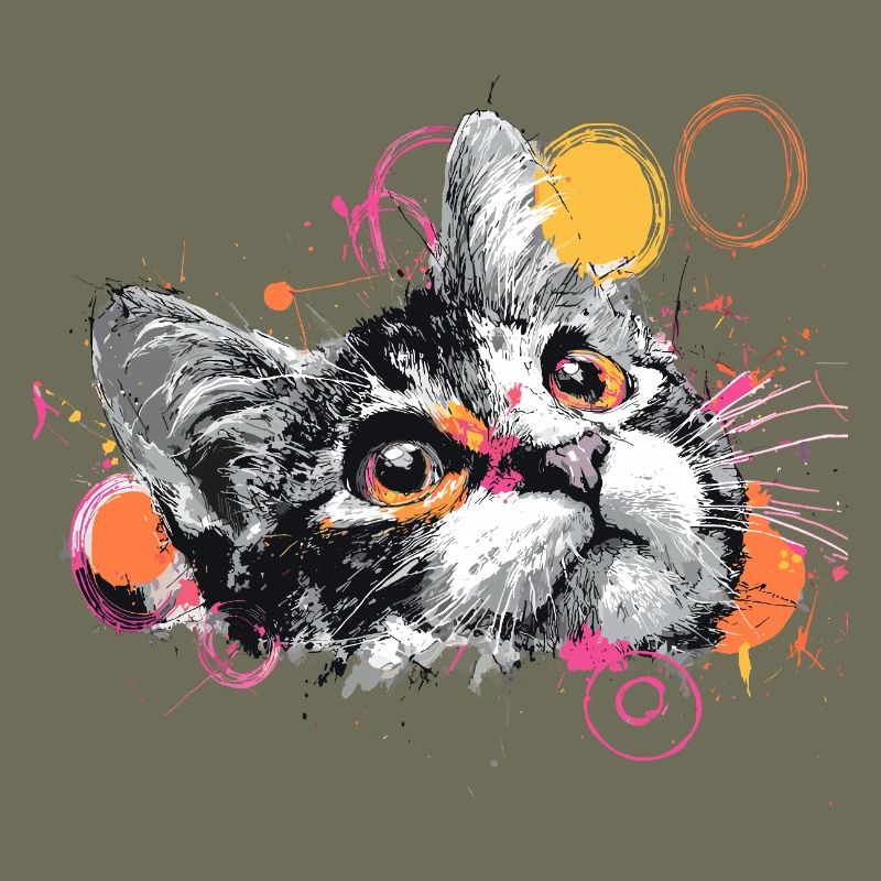 Katzenkopf Farbexplosion