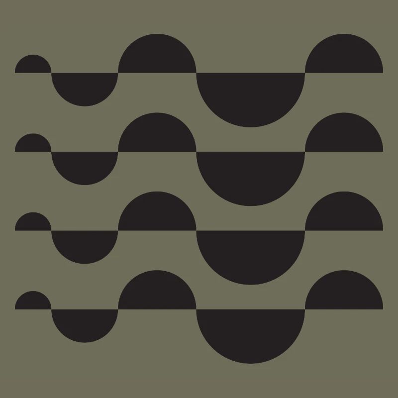 Monochrome Wave Circle Grid