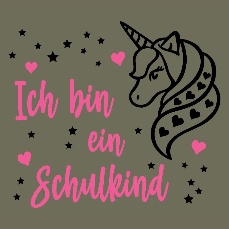 Ich bin ein Schulkind Schule Einschulung Einhorn