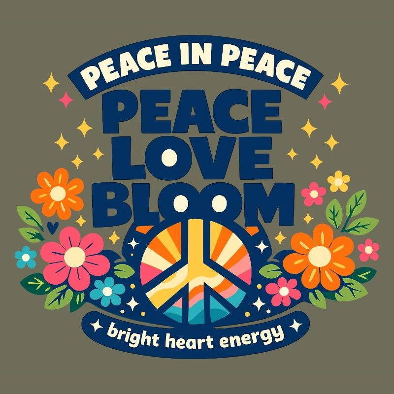 Peace Love Bloom Blumen Peace Boho Statement