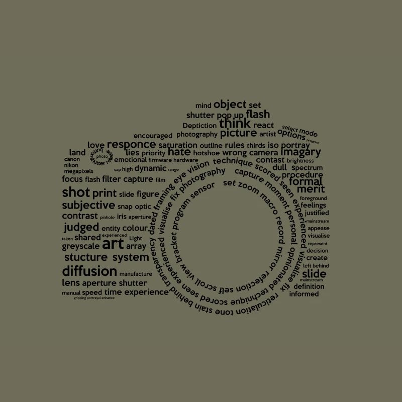 Camera Typography Black