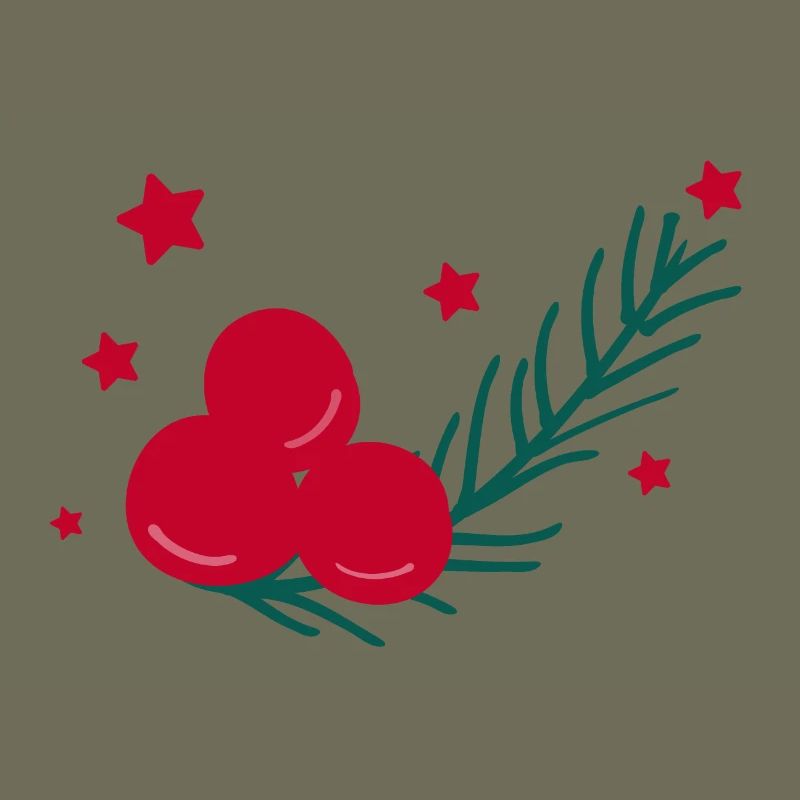 Weihnachts-Stechpalmenblatt mit Beeren