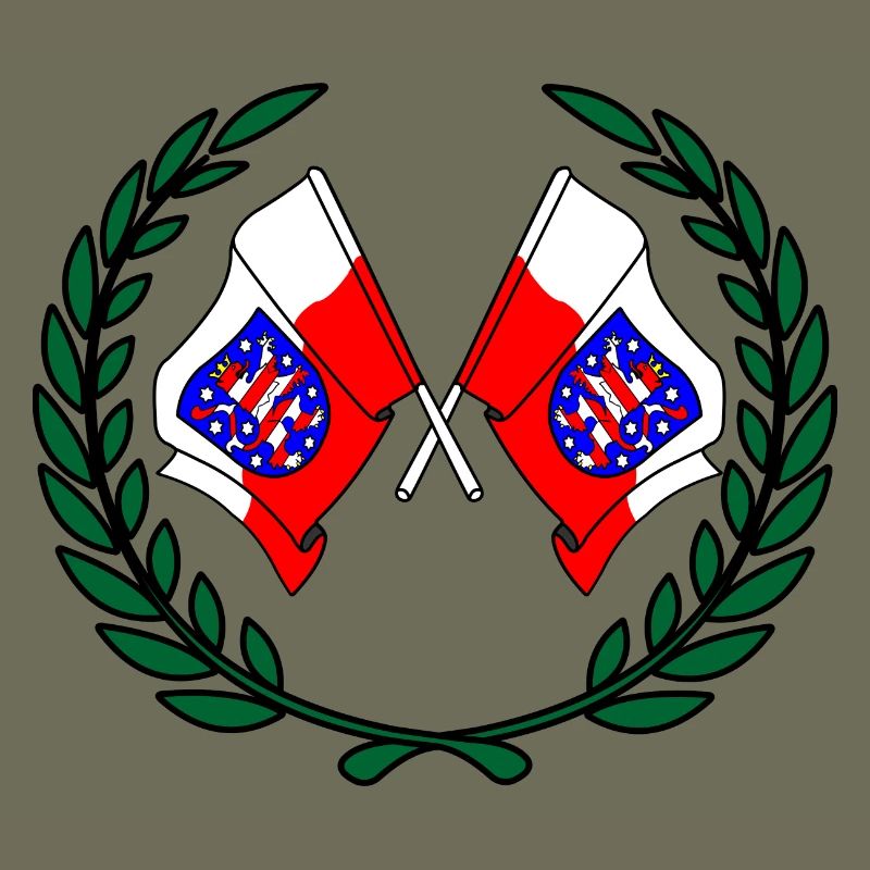 Flags Thuringia laurel wreath