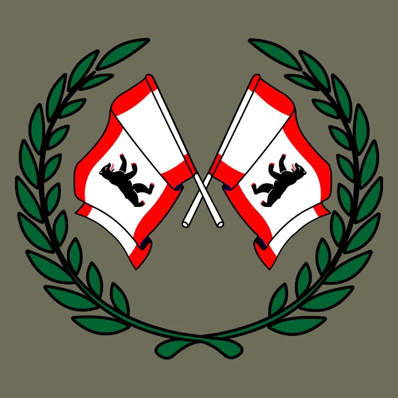 Flags Berlin laurel wreath