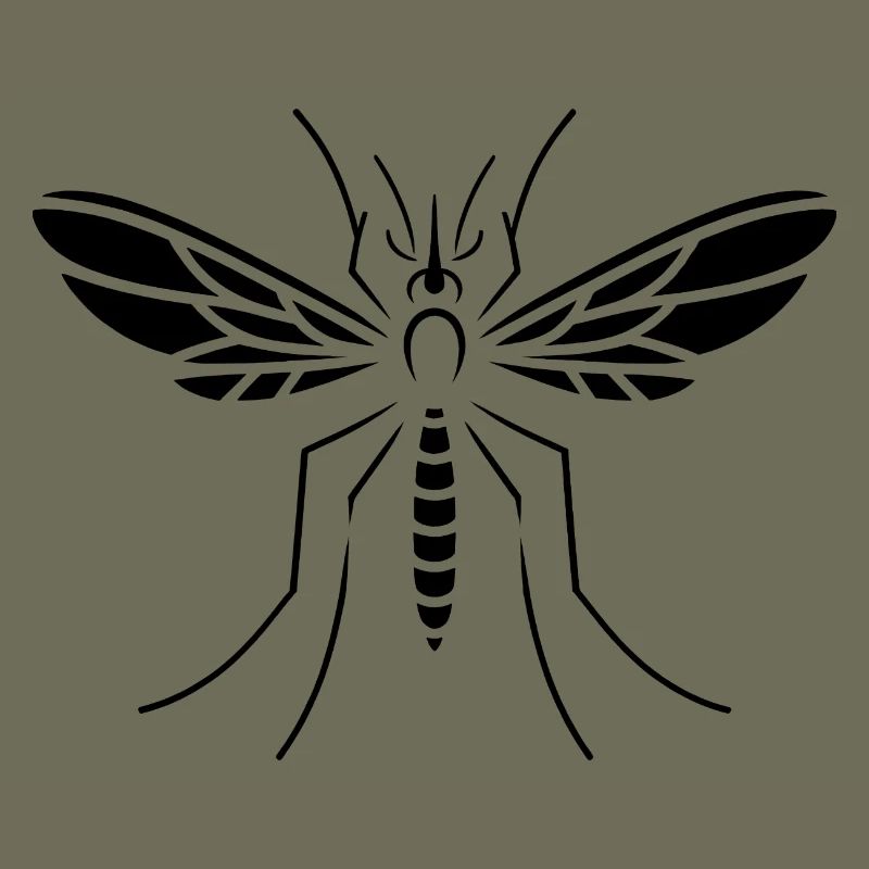 Minimalist Mosquito Insect Silhouette Design