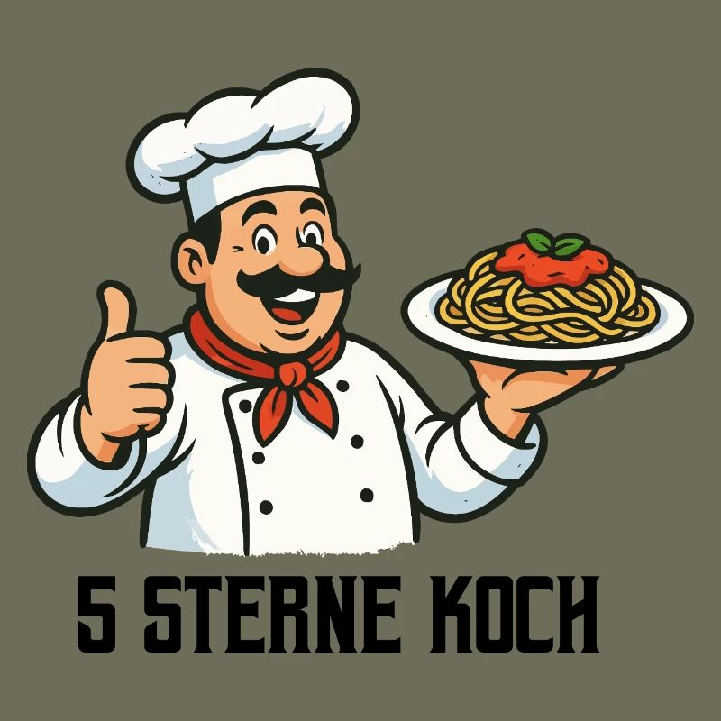 Chef with Pasta Motif