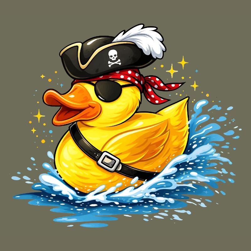 Canard en caoutchouc espiègle au look pirate avec cache-œil