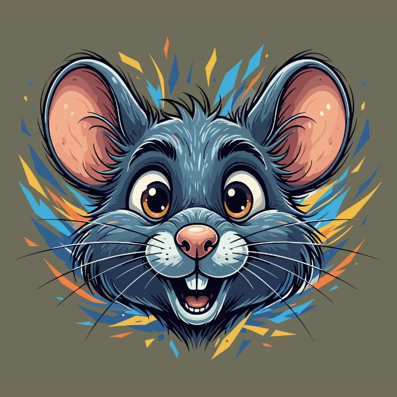 Rat joyeux dans un feu de couleur