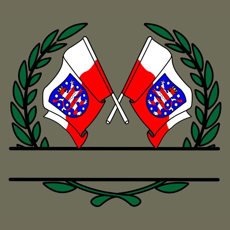 Flags Thuringia laurel wreath banner