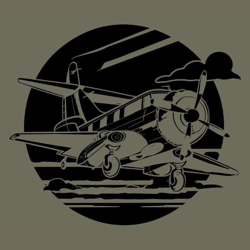 Propeller Plane Drawing