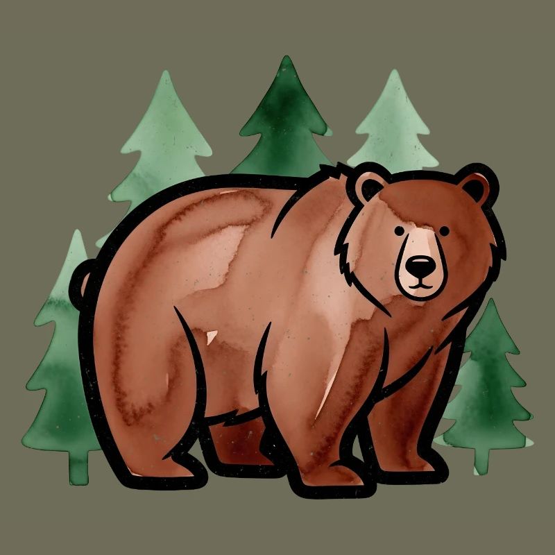 Waldbär in Aquarellstil
