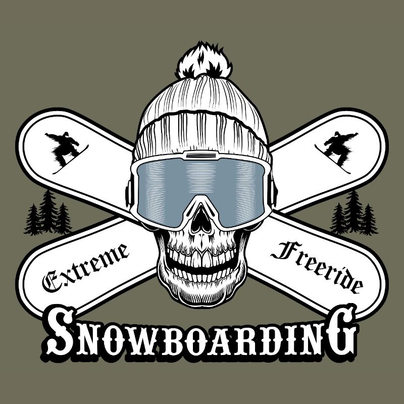 Graphique de crâne de snowboard