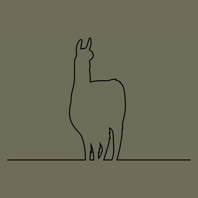 lama silhouette kontur