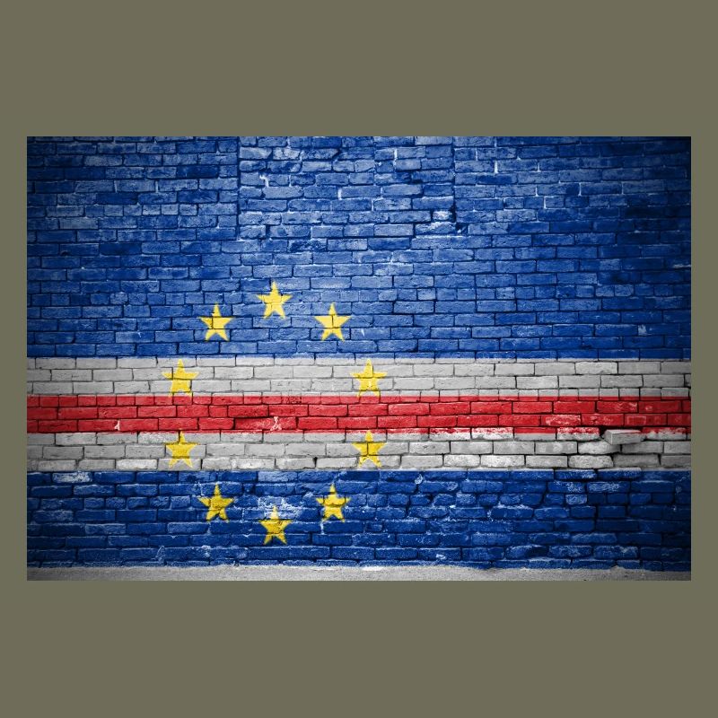 Mur de briques avec drapeau du Cap-Vert graffiti