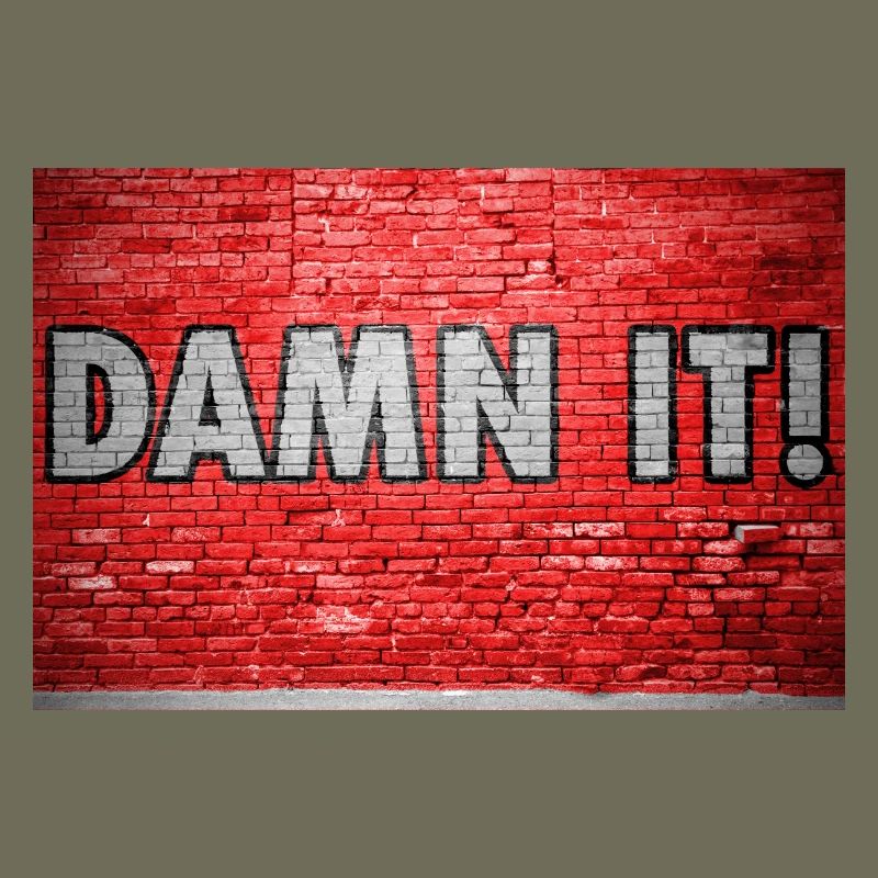 Damn It Ziegelsteinmauer Graffiti