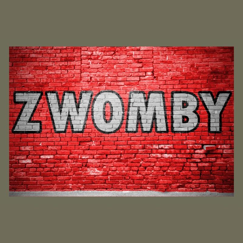 Zwomby brick wall graffiti