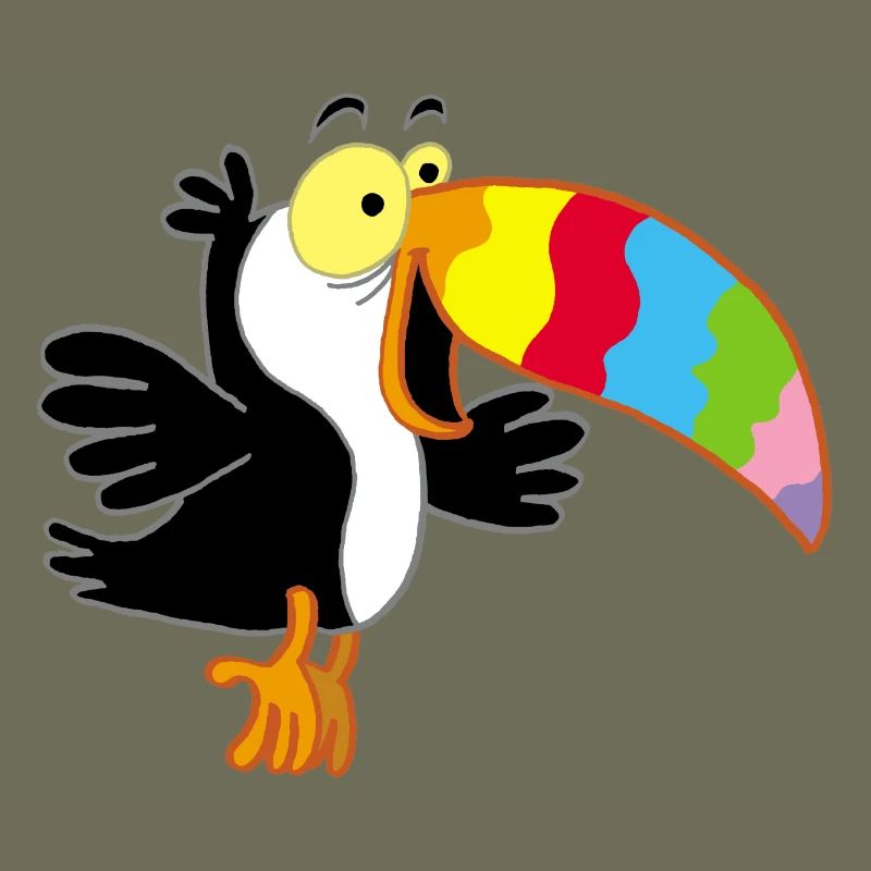Oiseau et bec multicolore
