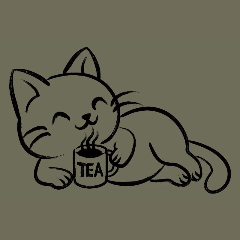 chillin tea cat