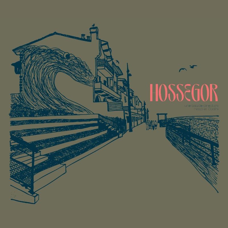 Hossegor Atlantic Coast – Hand-Drawn Wave