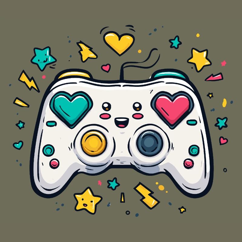Heart Controller Neon Game Design