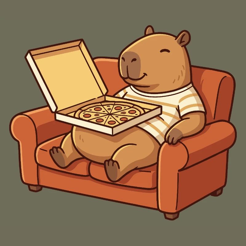 Capybara Sofa Pizza gemütliches Tierdesign