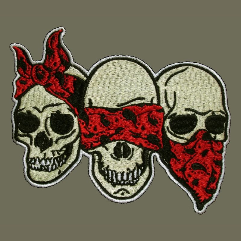 Three Skulls with Red Eye Mask / Three Skulls