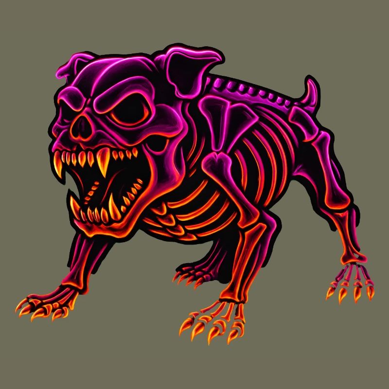 Neon Skeleton Dinosaur