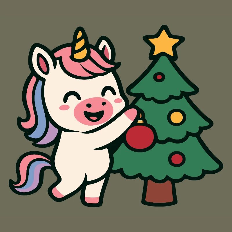 Niedlicher Einhorn-Weihnachtsbaum