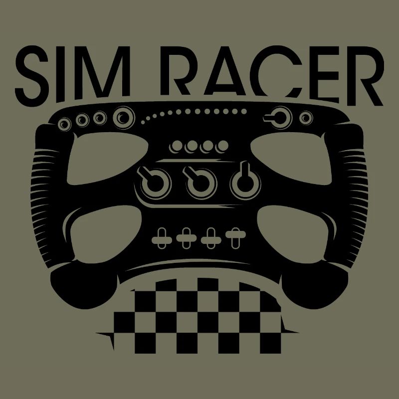 Volant Simracer drapeau à damier jeu formule de course