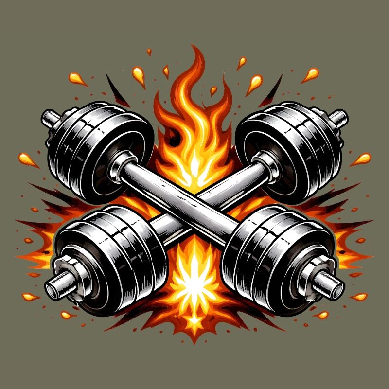 Flaming dumbbells