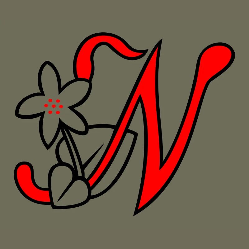 Buchstabe, Initiale, Blume