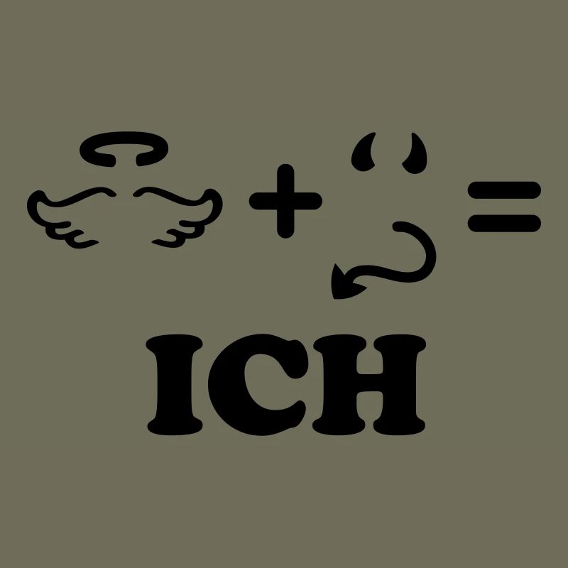 Engel + Teufel = ich - einfarbig