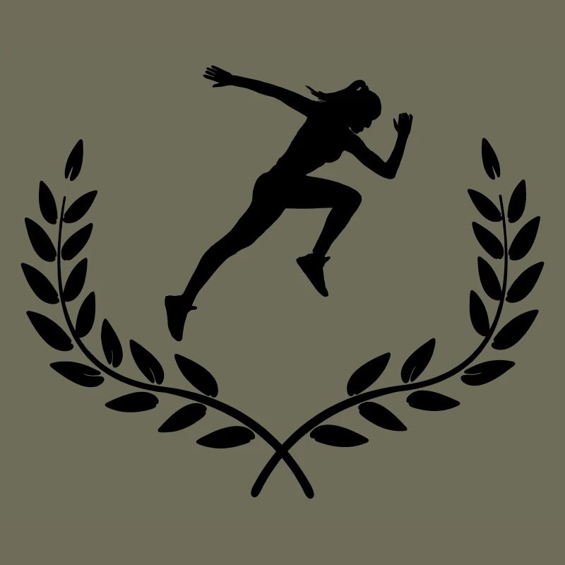 Sprinter in Lorbeerdekoration