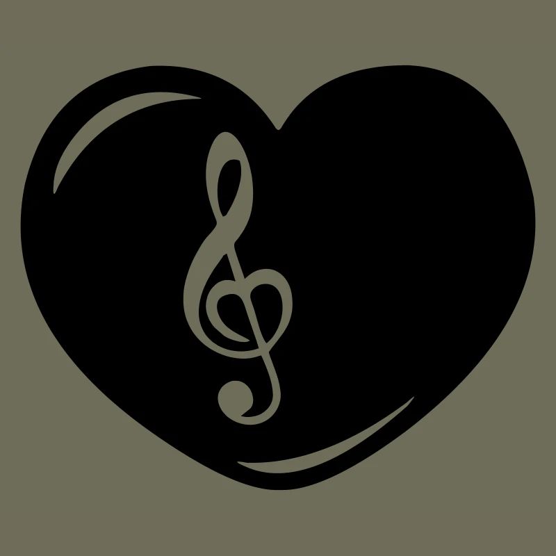 Heart with music key
