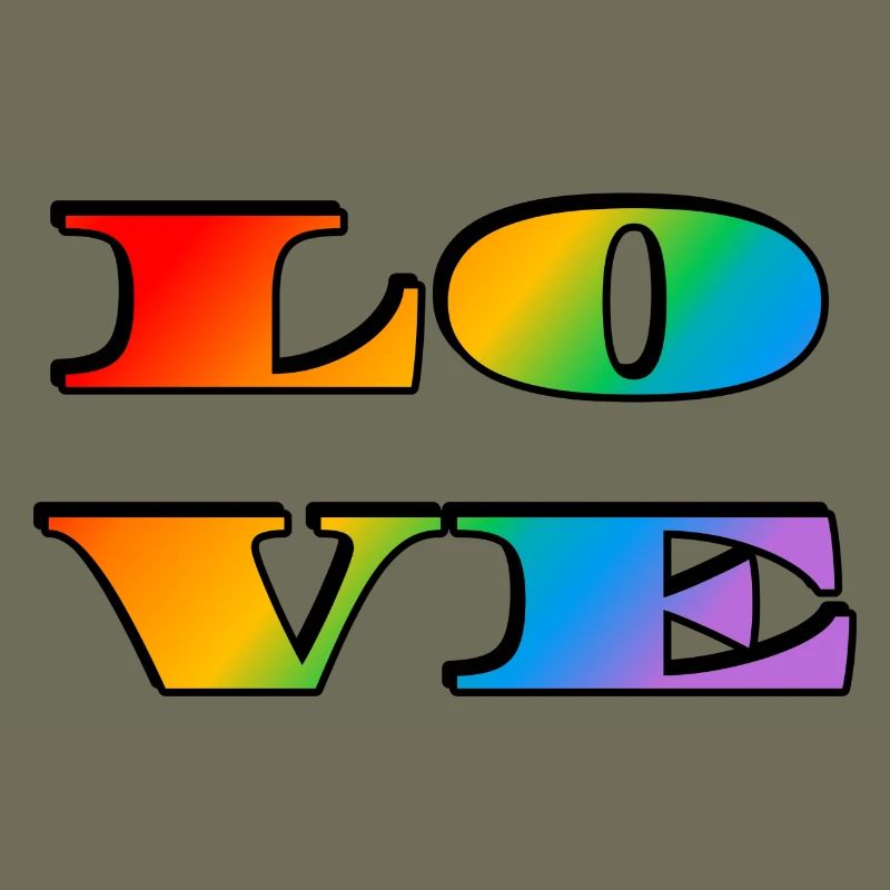 Retro Regenbogen Liebe