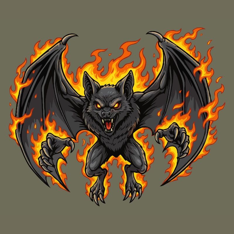 Bat on fire