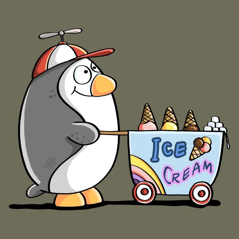 Pinguin Als Eisverkäufer - Eis