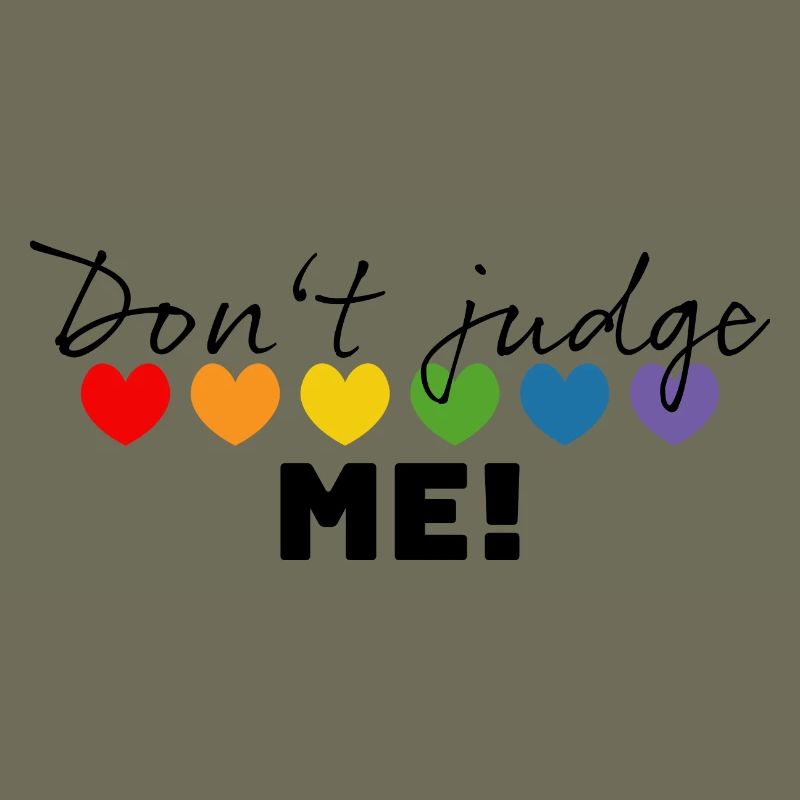 Regenbogenherzchen dont judge me schwarz