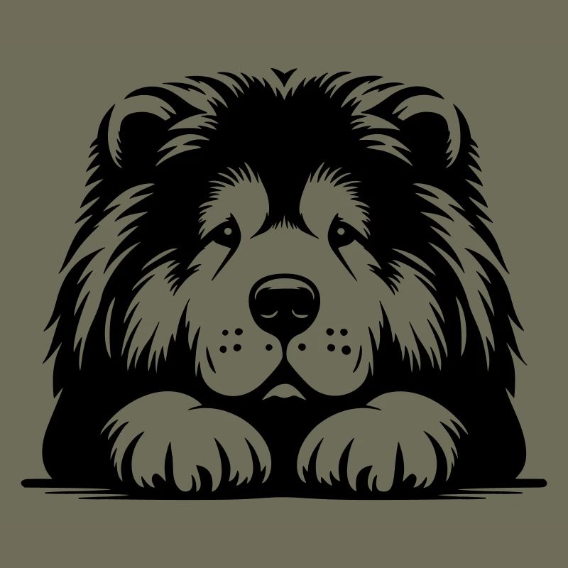 Chow Chow Kopf mit Pfoten