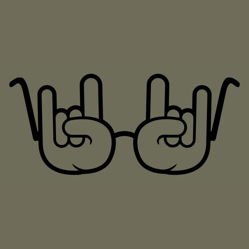 Sonnenbrille Metal Rock Graffiti Hörner Handgeste